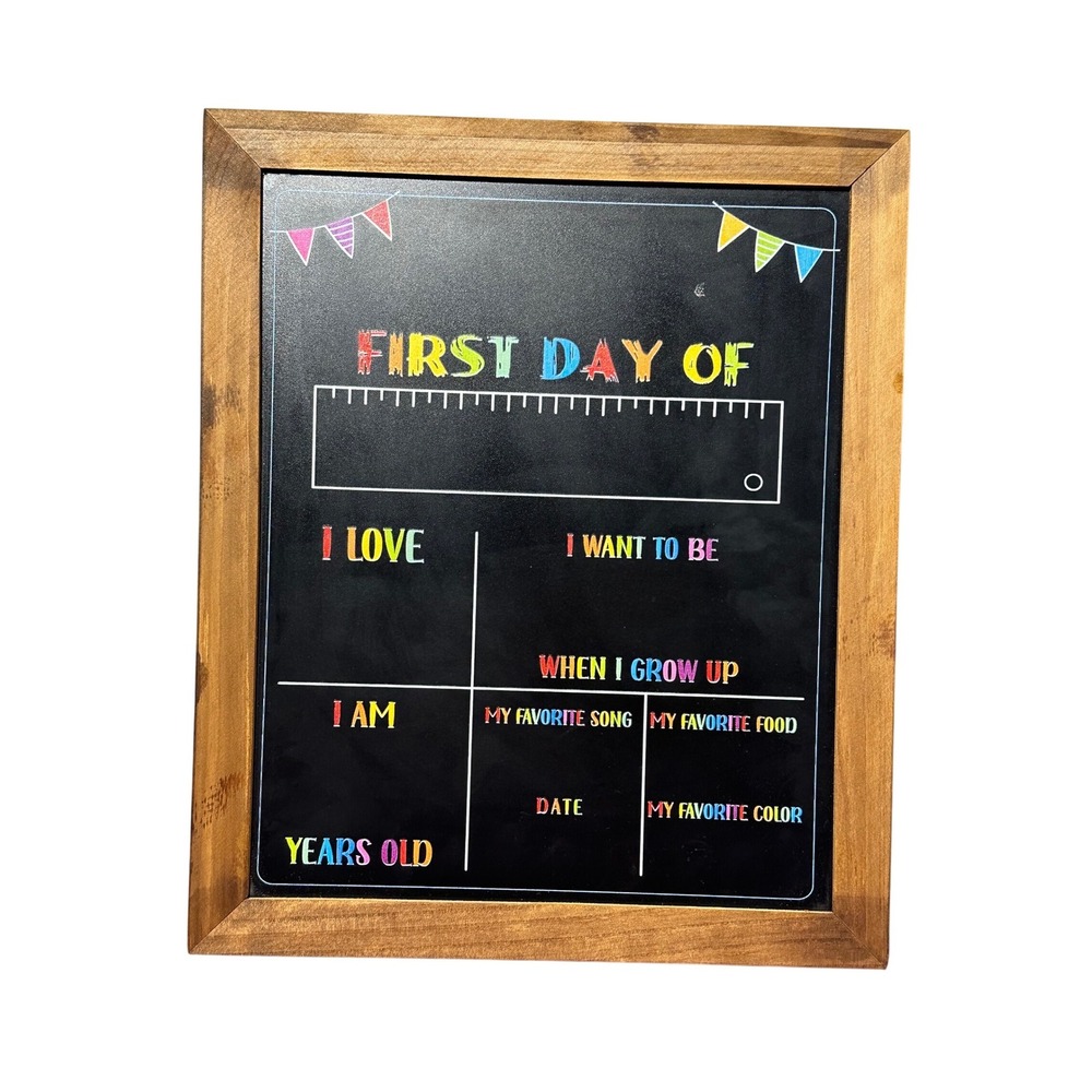 First Day Last Day School Memory Chalkboard Wooden Frame Photo Prop